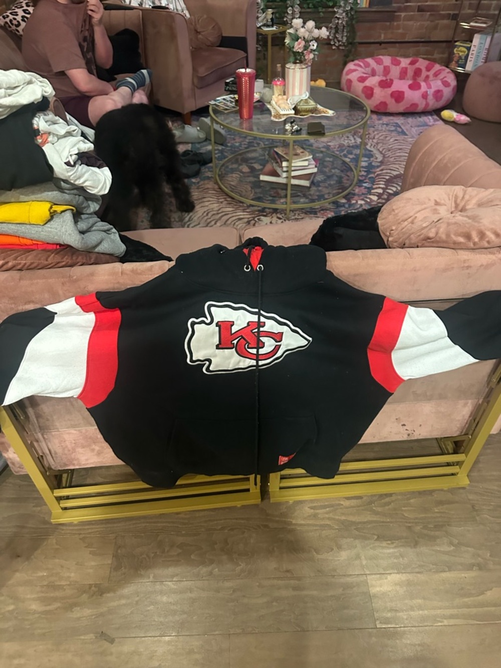 Kansas City Chiefs Black & Red Full-Zip Hoodie